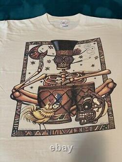 Grateful Dead Shirt T Shirt Vintage 1995 Spring Tour Drum Tribal Skeleton GDM XL