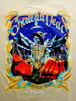 Grateful Dead Shirt T Shirt Vintage 1998 Harvest Tour Hat Pumpkin Skeleton GDP L