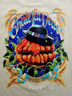 Grateful Dead Shirt T Shirt Vintage 1998 Harvest Tour Hat Pumpkin Skeleton GDP L