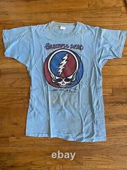 Grateful Dead Steal Your Face Blue True Vintage Shirt 1976 70s 1970s Medium