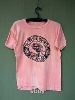 Grateful Dead Tour Vintage T Shirt 80s Men Rock Band Concert Old rose Sz M