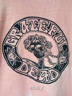 Grateful Dead Tour Vintage T Shirt 80s Men Rock Band Concert Old rose Sz M