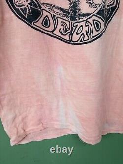 Grateful Dead Tour Vintage T Shirt 80s Men Rock Band Concert Old rose Sz M