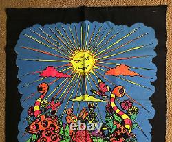 Grateful Dead Vintage Black Light Poster Tapestry Wall Hanging 1986 Bear Skull