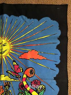 Grateful Dead Vintage Black Light Poster Tapestry Wall Hanging 1986 Bear Skull