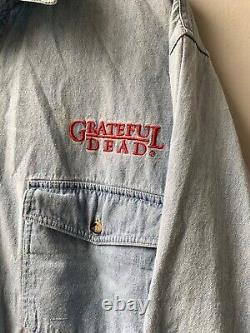 Grateful Dead Vintage Blue Denim Shirt Dancing Bears Mercantile Jean Size M