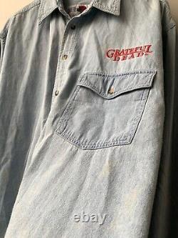 Grateful Dead Vintage Blue Denim Shirt Dancing Bears Mercantile Jean Size M