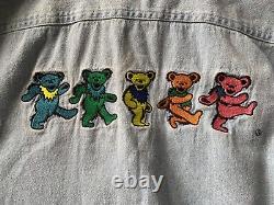 Grateful Dead Vintage Blue Denim Shirt Dancing Bears Mercantile Jean Size M