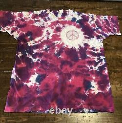 Grateful Dead Vintage Dancing Bears Peace Sign 1990 Tie Dye Tee Shirt XL