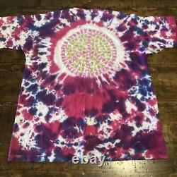 Grateful Dead Vintage Dancing Bears Peace Sign 1990 Tie Dye Tee Shirt XL