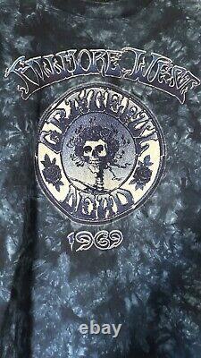 Grateful Dead Vintage Original Fillmore West 1969 Setlist T Shirt Single Stitch