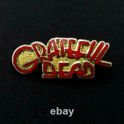 Grateful Dead Vintage Pin G. D. Logo Red Gold Pinback Badge Late 1970's Original