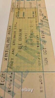 Grateful Dead Vintage Rare Ticket Winterland Bill Graham Garcia Wall Of Sound