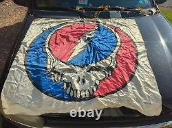 Grateful Dead Vintage Steal Your Face Flag Banner Tapestry Wall Hanging'84-rare