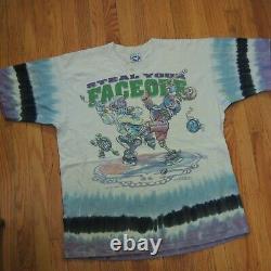 Grateful Dead Vintage Steal Your Face Off T Shirt Hockey Bears Liquid Blue Tie