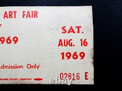 Grateful Dead Woodstock Ticket Vintage 1969 Music & Art Fair 8/16/69 Saturday