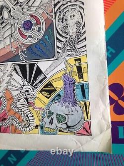 Grateful Dead poster vintage 1980's Jester Steal Your Face Mushrooms Aoxomoxoa
