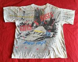 Guns N Roses G&R Dead Horse Original Vintage Concert T-shirt Size L 1990's ROCK