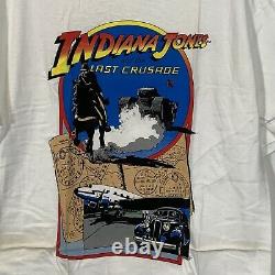 Indiana Jones The Last Crusade Vintage 1989 80's Graphic Tee Dead Stock Rare Vtg