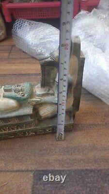 Large Antique Egyptian Ancient pharaonic statue Anubis embalming the dead