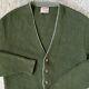 McGregor Vintage 60s Medium Green Big Beat Cardigan Sweater Rockabilly Shetland