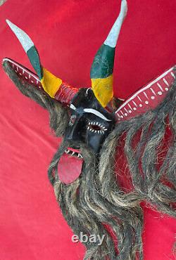 Mexican Folk Art Impressive Vintage Huge Devil Mask From Dance Of The Dead