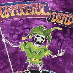 NOS vintage 90s GRATEFUL DEAD CONCERT JESTER TIE DYE T-Shirt XL rock tour