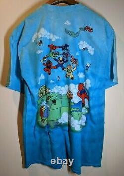 NWT Vintage Grateful Dead Parachute Bears T-Shirt 2000 Liquid Blue Size X-Large