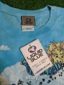 NWT Vintage Grateful Dead Parachute Bears T-Shirt 2000 Liquid Blue Size X-Large