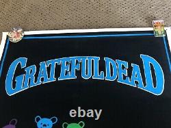Original Vintage 1991 Grateful Dead Dancing Bears Black Light Poster Funky #860