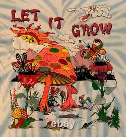 PSYCHEDELIC VINTAGE SHIRT 1990 LET IT GROW Mushrooms Tie Dye Grateful Dead