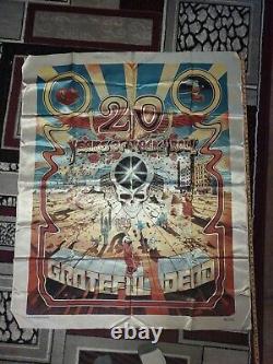 Pair Of Vintage Grateful Dead Satin Banners Blues For Allah 1984 & 20 Years 1985
