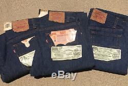RARE! Lot Of 3! Levi's 1984 & 1987 Vintage 501 Dead Stock NOS Made In USA Denim