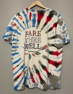 RARE Vintage 1995 Grateful Dead Fare Thee Well Tie Dye Tour T-shirt Size XL DEAD
