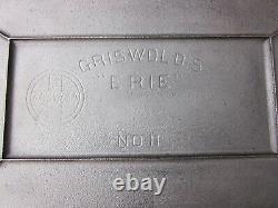 Rare Griswold's Erie No. 11 25 Long Cast Iron Slant Logo Griddle-dead Flat