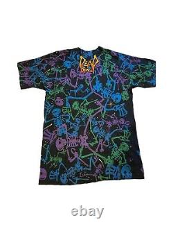 Rare Vintage 1992 Grateful Dead Tour Shirt All Over Skelton Print