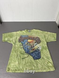 Rare Vintage Grateful Dead Surfing California Tie Dye Liquid Blue Shirt Large 95