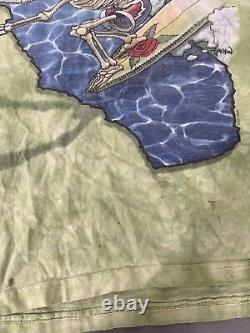 Rare Vintage Grateful Dead Surfing California Tie Dye Liquid Blue Shirt Large 95