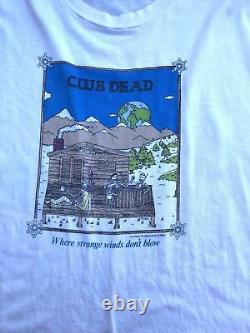 Rare Vtg 1985 GRATEFUL DEAD Men XL White T Shirt Club Dead Strange Winds Hey Now