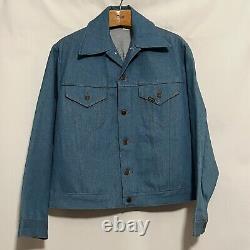 Streetwear Vintage 70s Jean Blue Denim Jacket Western Wear Sears Dead Stock 44