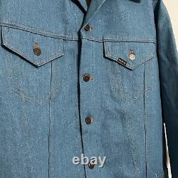 Streetwear Vintage 70s Jean Blue Denim Jacket Western Wear Sears Dead Stock 44
