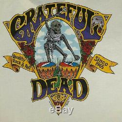 TRUE VINTAGE ULTRA RARE XL Grateful Dead 1991 White Sing Stitch Brockum T SHIRT