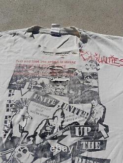 The Casualties Vintage 90s Beat Up Crusty Distressed Punk Shirt Oi Crust XL Punk