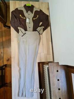 Unworn deadstock 1940s vintage western suit by California Ranchwear/HbarC