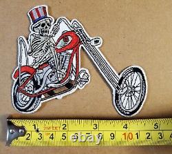 VINTAGE Embroidered GRATEFUL DEAD Patch SAM on CHOPPER Motorcycle VERY RARE