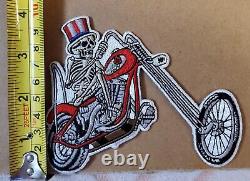 VINTAGE Embroidered GRATEFUL DEAD Patch SAM on CHOPPER Motorcycle VERY RARE