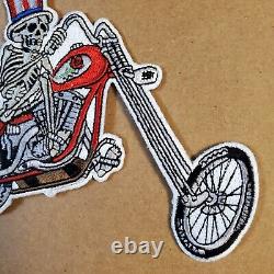 VINTAGE Embroidered GRATEFUL DEAD Patch SAM on CHOPPER Motorcycle VERY RARE