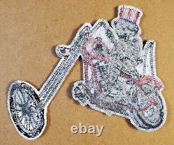 VINTAGE Embroidered GRATEFUL DEAD Patch SAM on CHOPPER Motorcycle VERY RARE