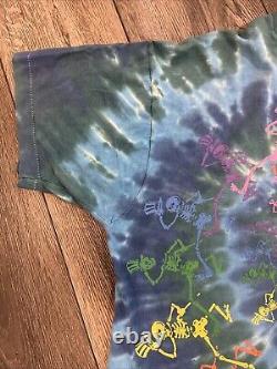 VINTAGE GRATEFUL DEAD DANCING SKELETONS 1990 TOUR TIE DYE SHIRT ORIGINAL XL Lesh