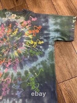 VINTAGE GRATEFUL DEAD DANCING SKELETONS 1990 TOUR TIE DYE SHIRT ORIGINAL XL Lesh